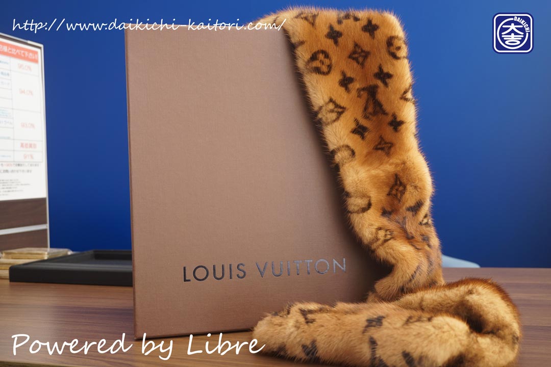 LV ルイヴィトン　マフラー　エシャルプ　ミンク　LouisVuitton