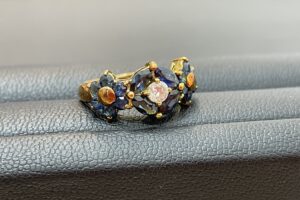 18金 リング サファイア ダイヤモンド